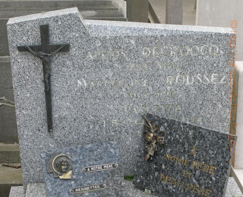 Tombe de Alexis DECROOCQ et de Marceline ROUSSEZ, cimetière de Houtkerque